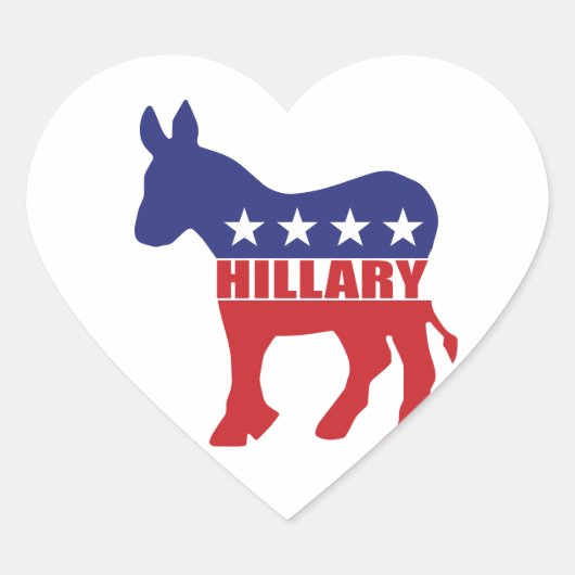 Stem op Hillary Democraat Hart Sticker (Voorkant)