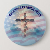 STEM OP JE KATHOLIEKE GELOOF RONDE BUTTON 4,0 CM (Voorkant)