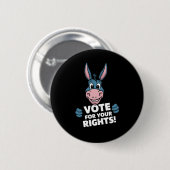 Stem op je rechten! Sticker Ronde Button 5,7 Cm (Voorkant /achterkant)