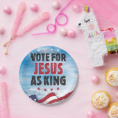 Stem op Jezus als Koning - Presidentsverkiezingen Papieren Bordje (Feest)