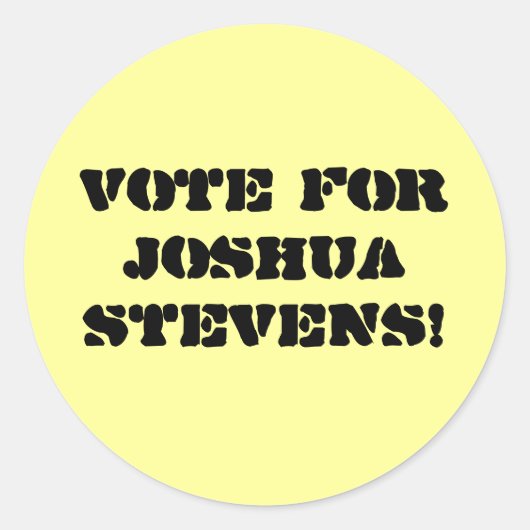 Stem op Joshua Stevens! Ronde Sticker (Voorkant)