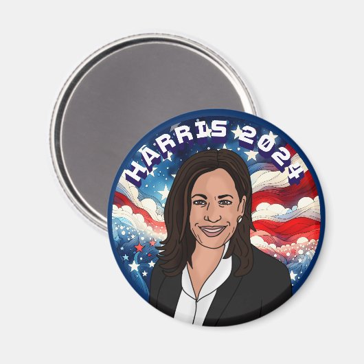 Stem op Kamala Harris 2024 Magneet (Voorkant / Achterkant)