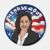 Stem op Kamala Harris 2024 Magneet (Voorkant)