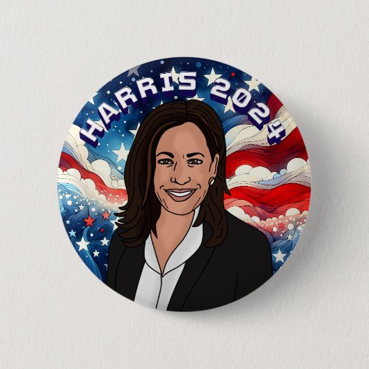 Stem op Kamala Harris 2024 Ronde Button 5,7 Cm (Voorkant)