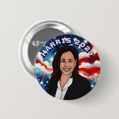 Stem op Kamala Harris 2024 Ronde Button 5,7 Cm (Voorkant /achterkant)