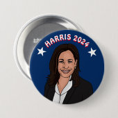Stem op Kamala Harris 2024 Ronde Button 7,6 Cm (Voorkant /achterkant)