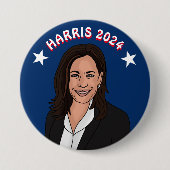 Stem op Kamala Harris 2024 Ronde Button 7,6 Cm (Voorkant)