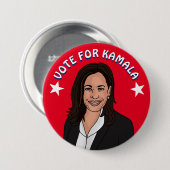 Stem op Kamala Harris 2024 Ronde Button 7,6 Cm (Voorkant /achterkant)