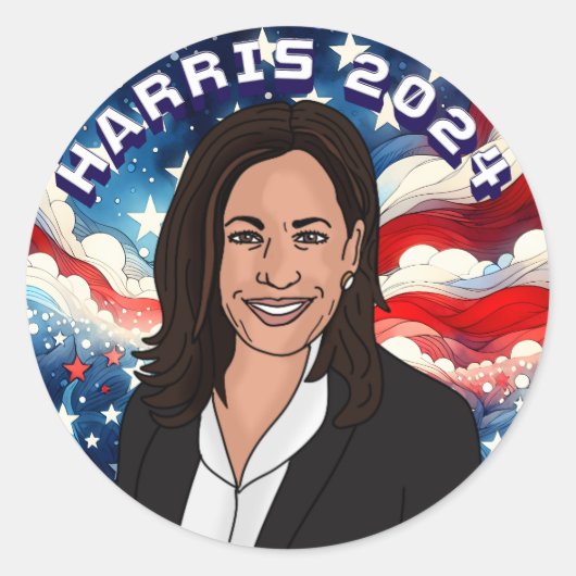 Stem op Kamala Harris 2024 Ronde Sticker (Voorkant)