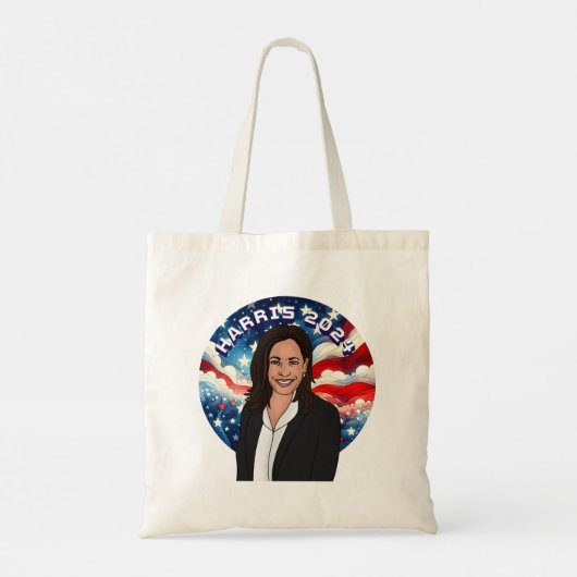 Stem op Kamala Harris 2024 Tote Bag (Achterkant)