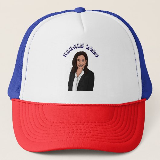 Stem op Kamala Harris 2024 Trucker Pet (Voorkant)