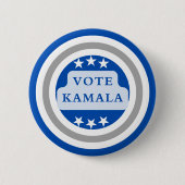 Stem op Kamala Harris. Blauw Ronde Button 5,7 Cm (Voorkant)