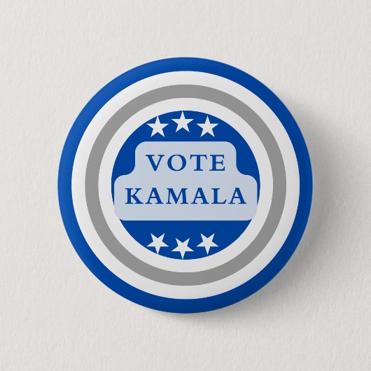 Stem op Kamala Harris. Blauw Ronde Button 5,7 Cm (Voorkant)