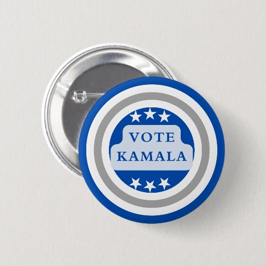 Stem op Kamala Harris. Blauw Ronde Button 5,7 Cm (Voorkant /achterkant)