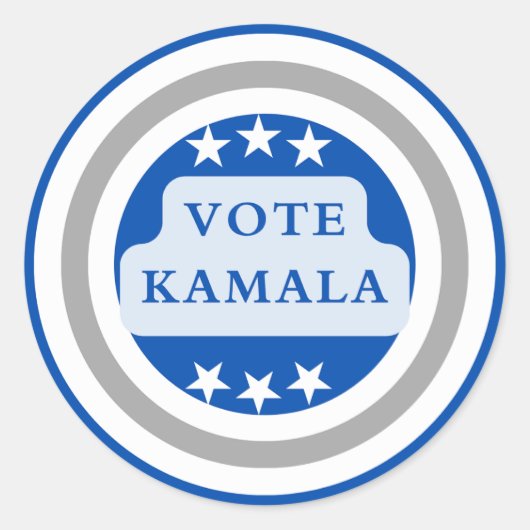 Stem op Kamala Harris. blauwe cirkel Ronde Sticker (Voorkant)