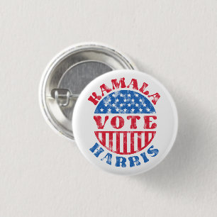 Stem op Kamala Harris Patriottische Vintage Ronde Button 3,2 Cm