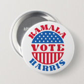 Stem op Kamala Harris Retro Patriotic Ronde Button 7,6 Cm (Voorkant /achterkant)