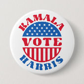 Stem op Kamala Harris Retro Patriotic Ronde Button 7,6 Cm (Voorkant)