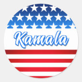 Stem op Kamala Harris USA Vlag Gepersonaliseerde t Ronde Sticker (Voorkant)
