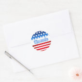 Stem op Kamala Harris USA Vlag Gepersonaliseerde t Ronde Sticker (Envelop)