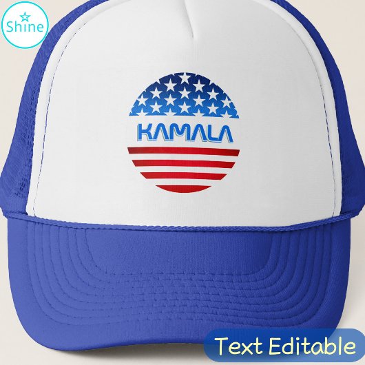 Stem op Kamala Harris USA Vlag Moderne Typografie Trucker Pet