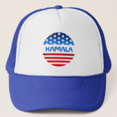 Stem op Kamala Harris USA Vlag Moderne Typografie Trucker Pet (Voorkant)