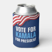 Stem op Kamala Harris voor President Blue Election Blikjeskoeler (Blikje Voorkant)