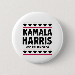 Stem op Kamala Harris voor President Blue Election Ronde Button 5,7 Cm
