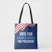 Stem op Kamala Harris voor President Blue Election Tote Bag (Voorkant)