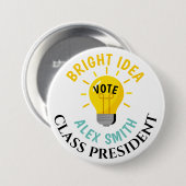 Stem op klaspresident: verkiezing van de studenten ronde button 7,6 cm (Voorkant /achterkant)