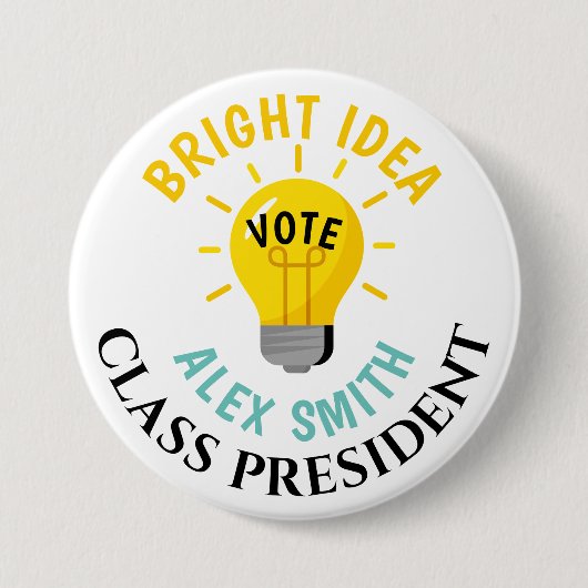 Stem op klaspresident: verkiezing van de studenten ronde button 7,6 cm (Voorkant)