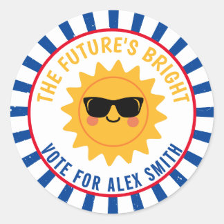 Stem op klaspresident Wees helder Stem op klassiek Ronde Sticker