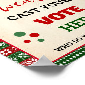 Stem op lelijkste kersttrui bord poster (Hoek)