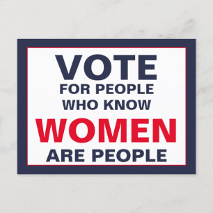 Stem op mensen die weten dat vrouwen mensen zijn briefkaart