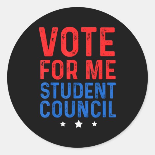 Stem Op Mij Leerlingenraad  Ronde Sticker (Voorkant)