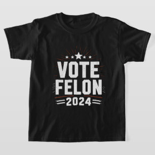 Stem op Misdadiger Trump 2024 Grappige Verkiezing  T-shirt