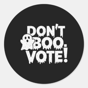 Stem op "Niet Boe Stem" Stem op Grappige Halloween Ronde Sticker