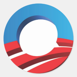 Stem op Obama "O" Ronde Sticker