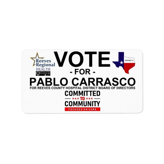 Stem op Pablo Carrasco Etiket (Voorkant)