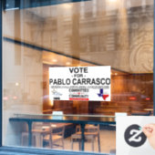 Stem op Pablo Carrasco Raamsticker (Cafe Raam)