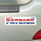 Stem op Patrick 2010 Verkiezingen Rood Wit en Blau Bumpersticker (Op auto)