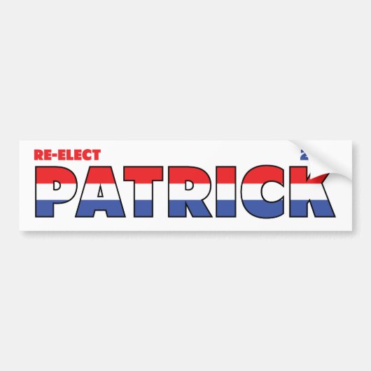 Stem op Patrick 2010 Verkiezingen Rood Wit en Blau Bumpersticker (Voorkant)