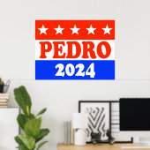 Stem op Pedro America's Classic Funny Political Poster (Thuiskantoor)