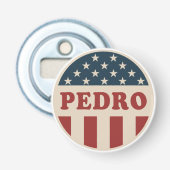 Stem op Pedro Classic Retro American Voter Button Flesopener (Voorkant)