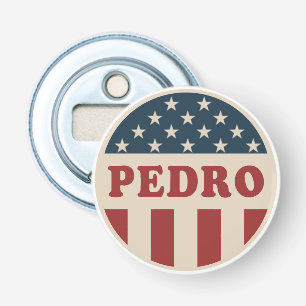 Stem op Pedro Classic Retro American Voter Button Flesopener