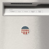 Stem op Pedro Classic Retro American Voter Button Magneet (Insitu (Vaatwasser))