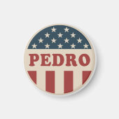 Stem op Pedro Classic Retro American Voter Button Magneet (Voorkant)