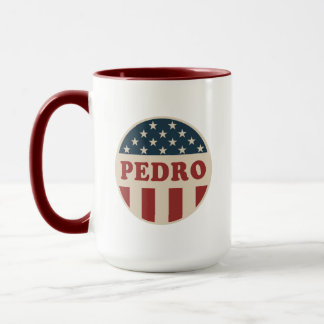 Stem op Pedro Classic Retro American Voter Button Mok