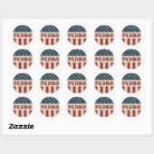 Stem op Pedro Classic Retro American Voter Button Vierkante Sticker (Vel)