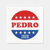 Stem op Pedro in 2020 Funny Voter Button Servet (Voorkant)